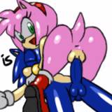 Amy rides Sonic