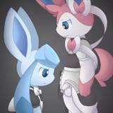 Glaceon blows Sylveon