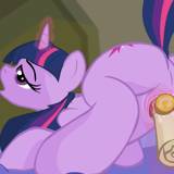 Twilight sparkle masturbating with a scroll